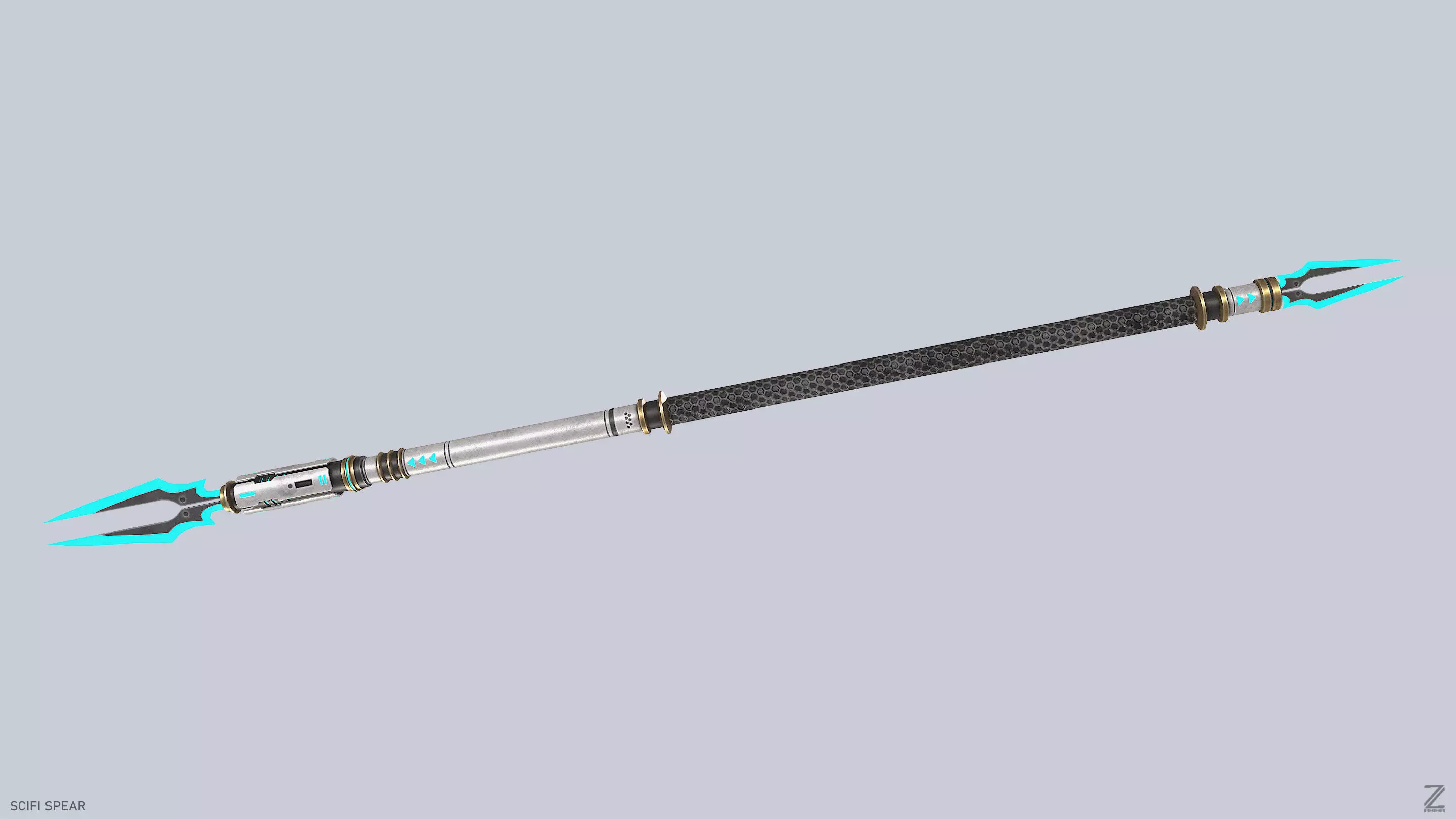 Scifi spear Low-poly 3D model_5