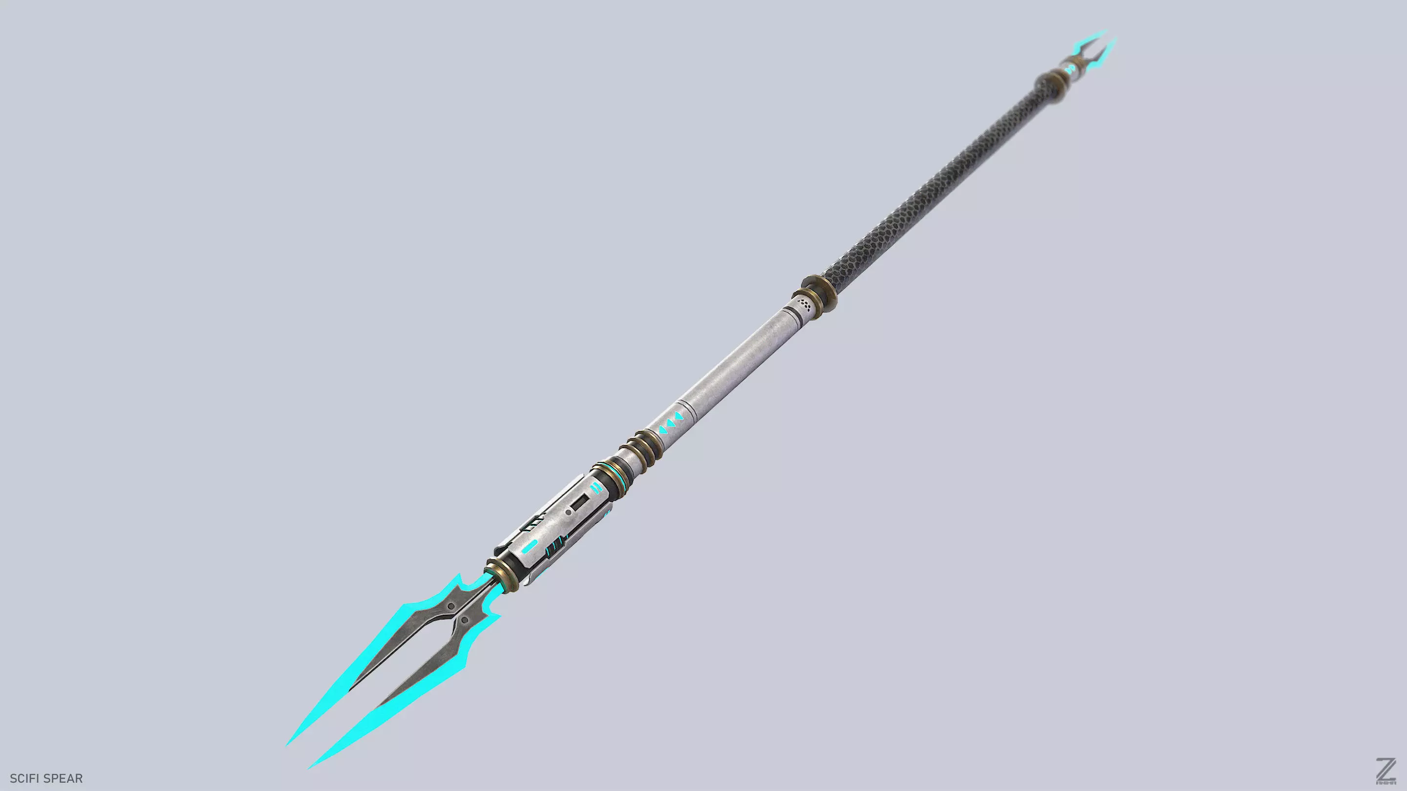 Scifi spear Low-poly 3D model_2