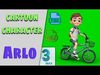 Stylized 3D Male Character Arlo with Bicycle Low-poly 3D model_1