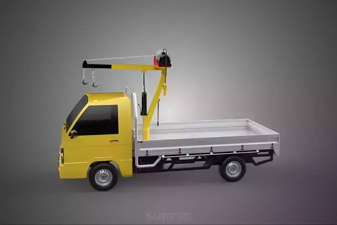 TRUCK PICKUP ELECTRIC WINCH HOIST LIFT BOOM HYDRAULIC CRANE JIB 3D model