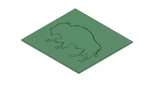 Bison Buffalo Silhouette Mold 3D Model for Casting and Decor