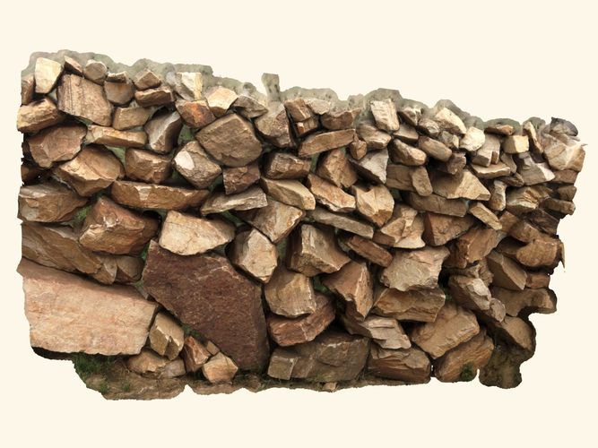 Free Scanned Nature Stone Wall Free 3D model