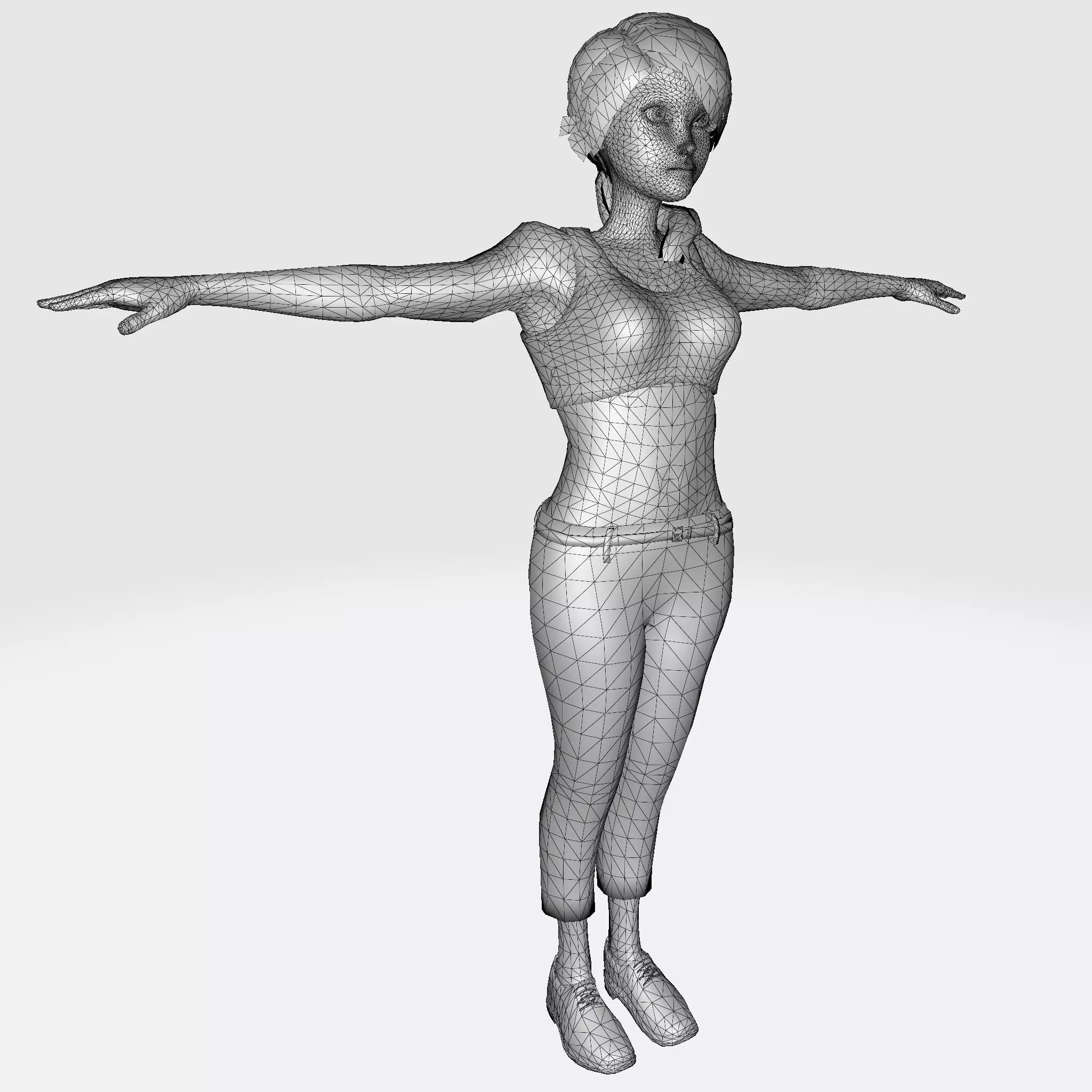 3D Character Girl Model Cute Low Poly Cartoon Female Low-poly 3D model_16