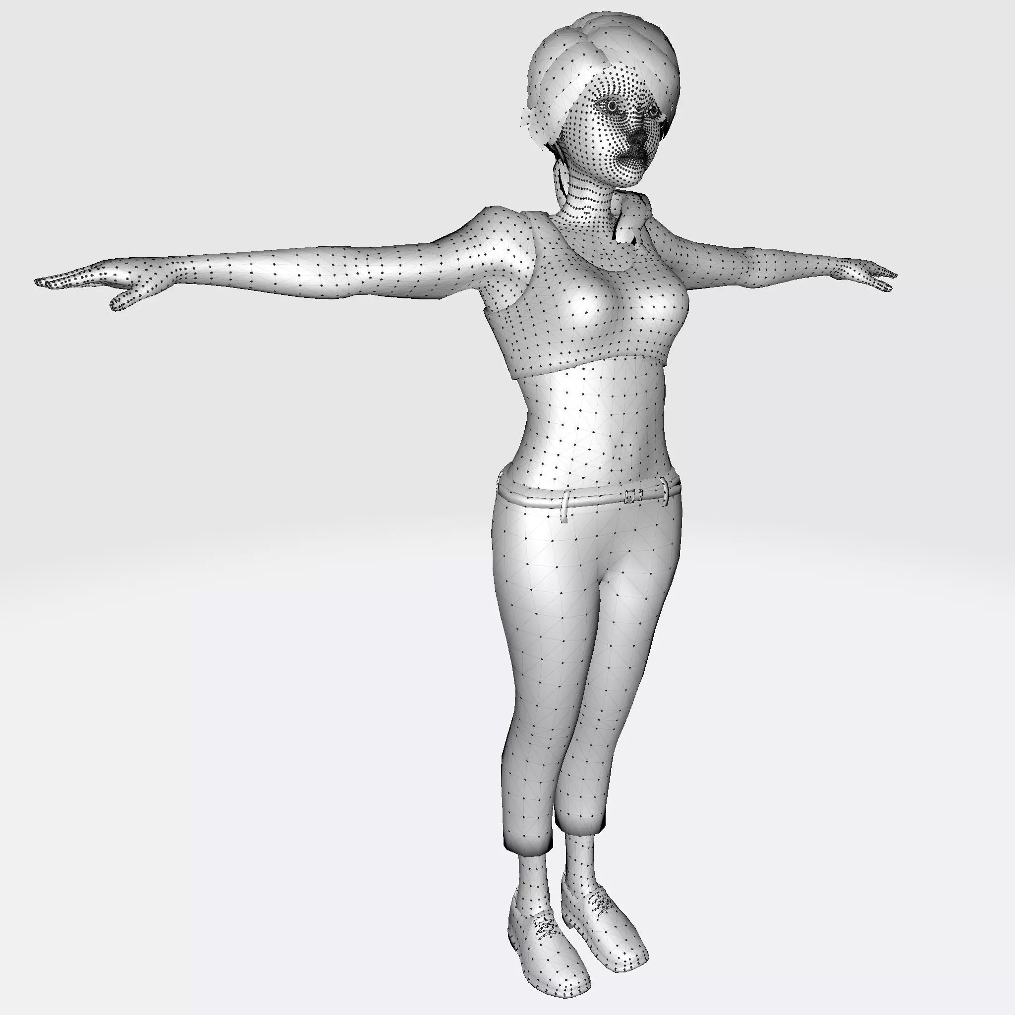 3D Character Girl Model Cute Low Poly Cartoon Female Low-poly 3D model_3