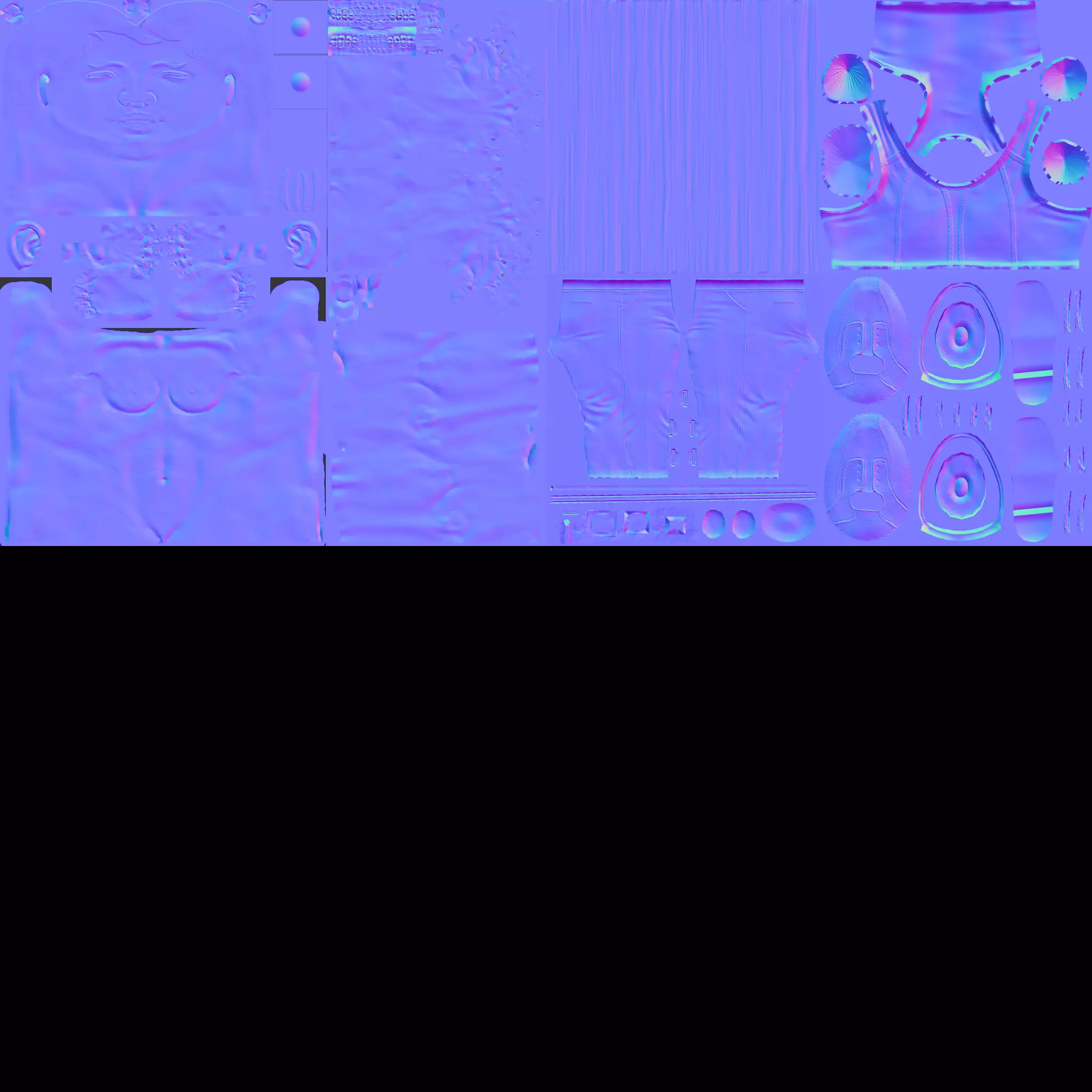 3D Character Girl Model Cute Low Poly Cartoon Female Low-poly 3D model_9