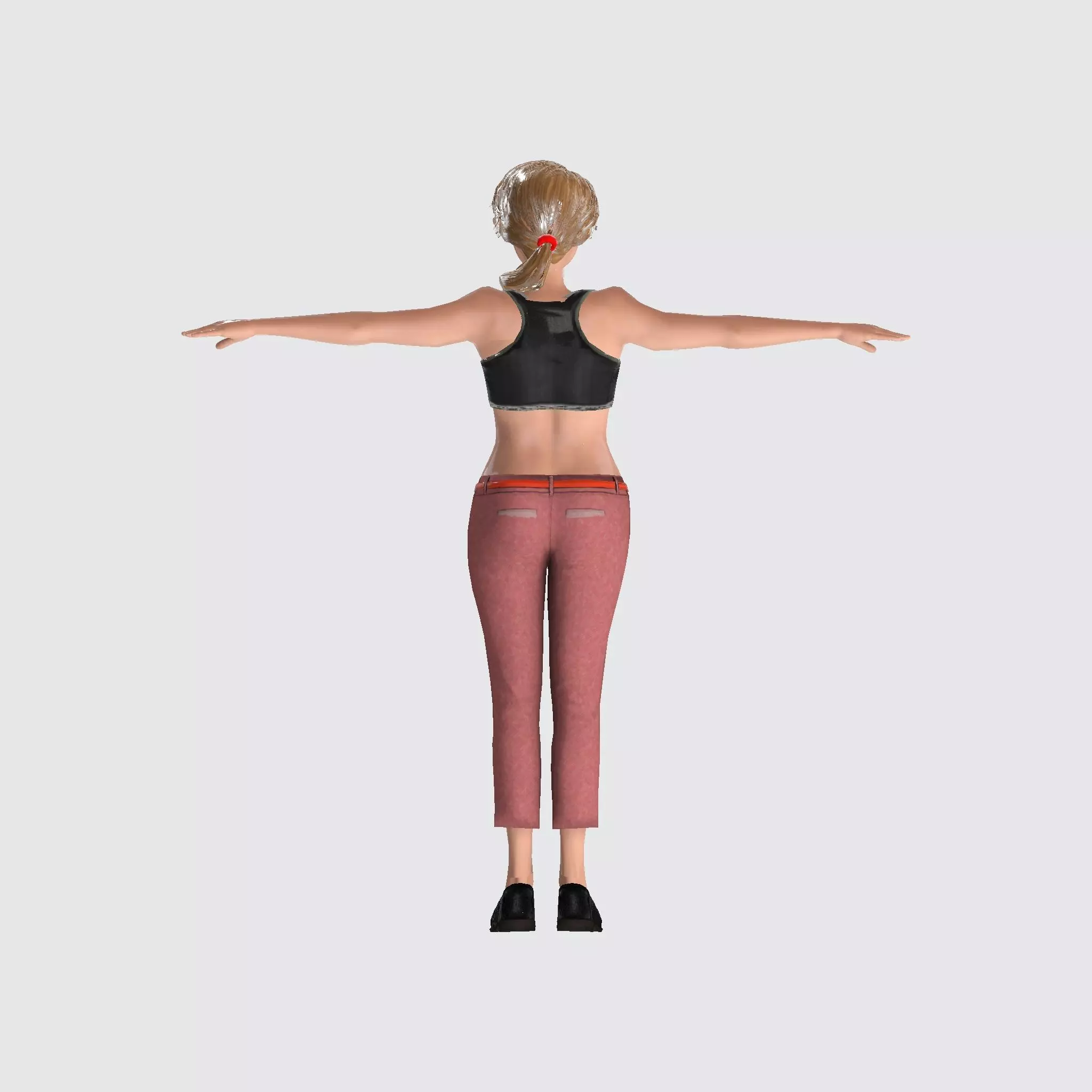 3D Character Girl Model Cute Low Poly Cartoon Female Low-poly 3D model_4