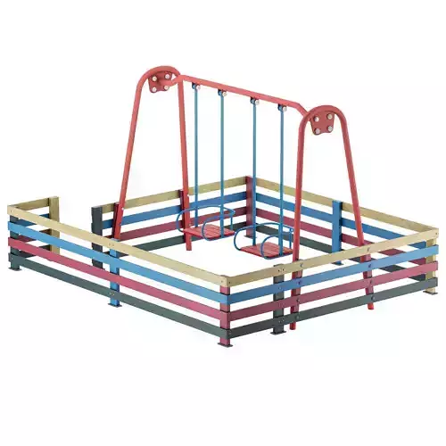 Double swing with backrests 3D model