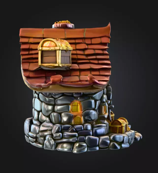 Haven of Gold and Secrets House Low-poly 3D model_3