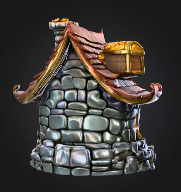 Haven of Gold and Secrets House Low-poly 3D model_4