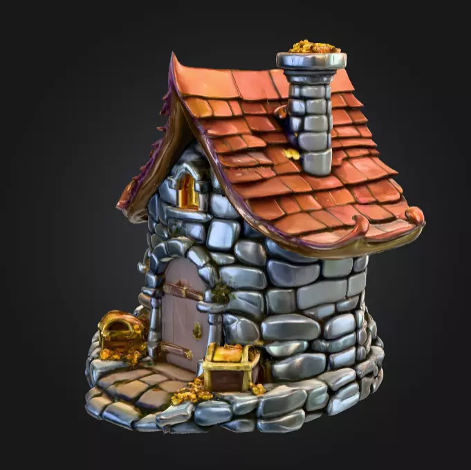 Haven of Gold and Secrets House Low-poly 3D model_0