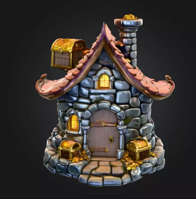 Haven of Gold and Secrets House Low-poly 3D model_1