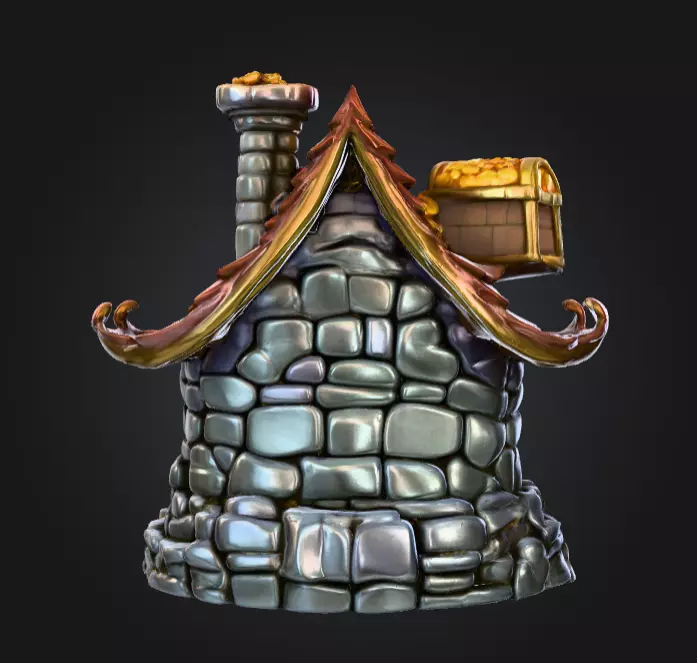 Haven of Gold and Secrets House Low-poly 3D model_5