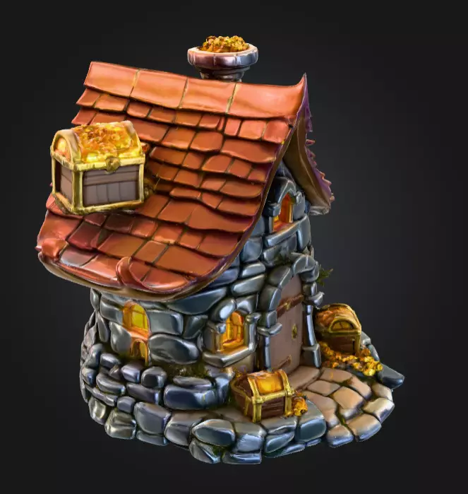 Haven of Gold and Secrets House Low-poly 3D model_2