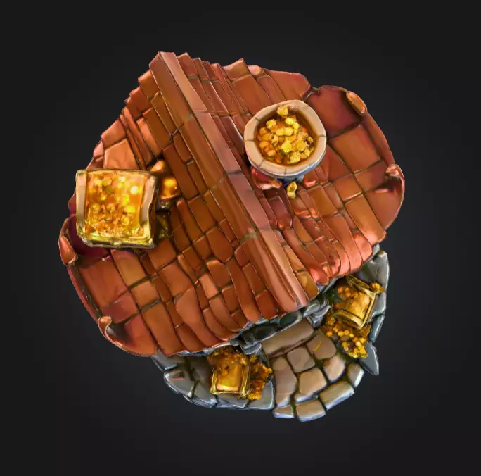 Haven of Gold and Secrets House Low-poly 3D model_10