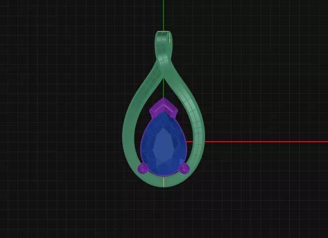 2 Prong Diamond Pendant 3D print model_0