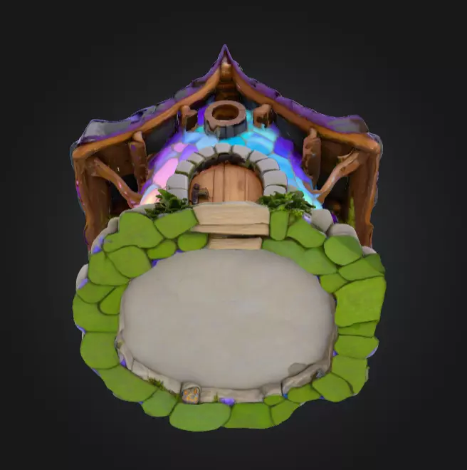 Magical Crystal House Low-poly 3D model_10