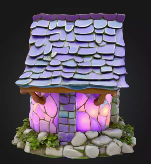 Magical Crystal House Low-poly 3D model_3