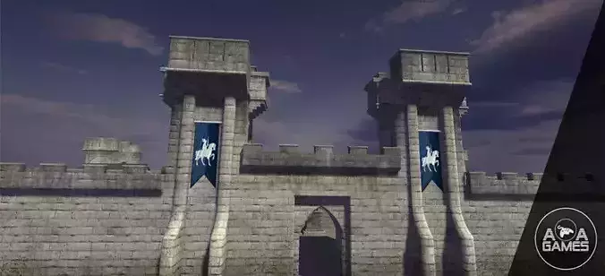 Medieval castle modular walls and towers