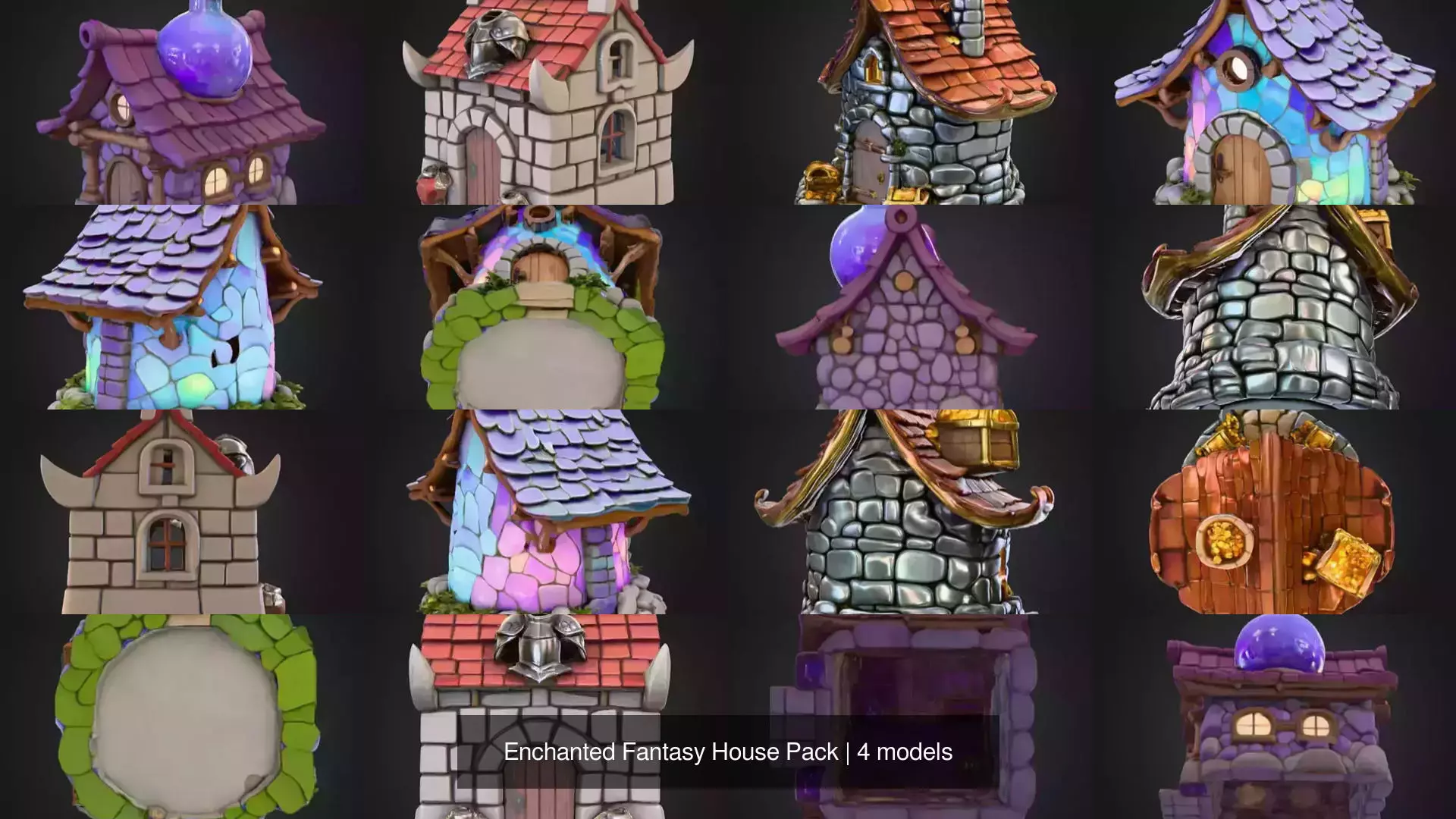 Enchanted Fantasy House Pack 3D Model Collection_1