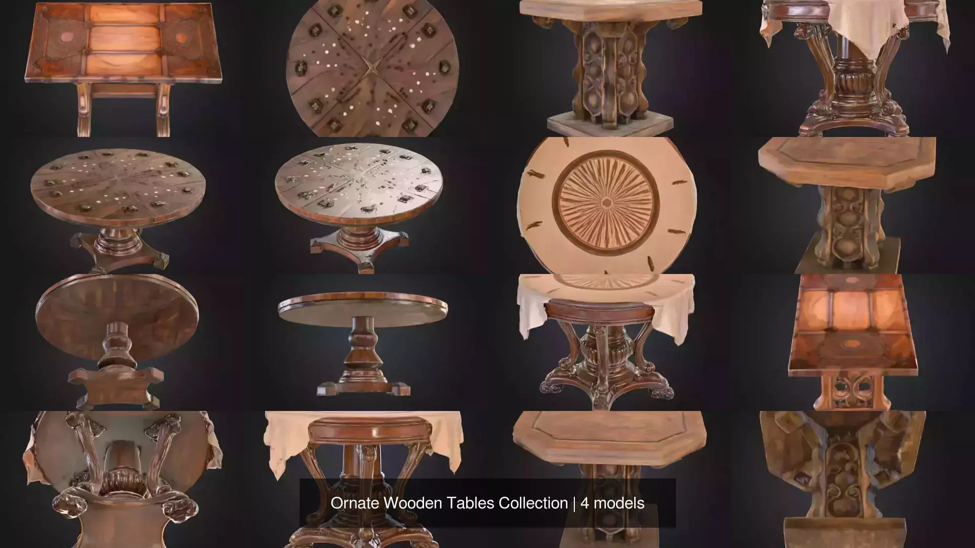 Ornate Wooden Tables Collection _1