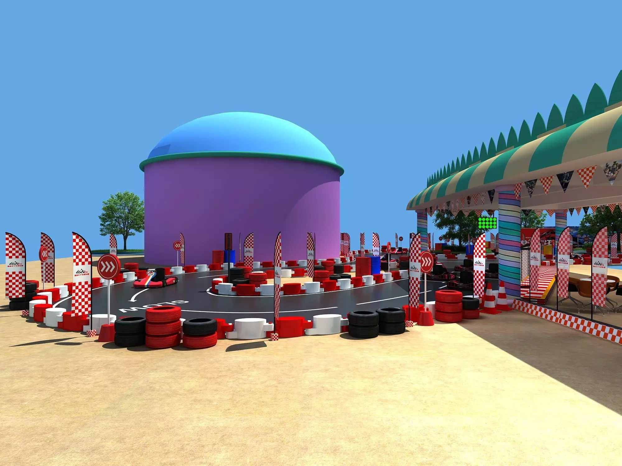 Kart race track 3D model_3