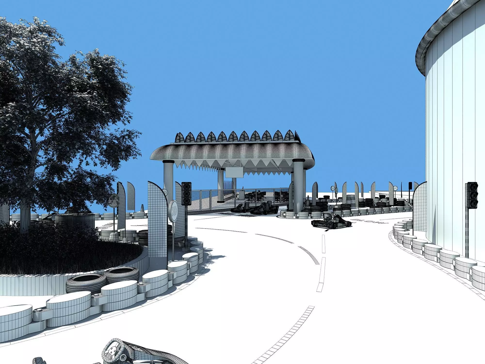Kart race track 3D model_10