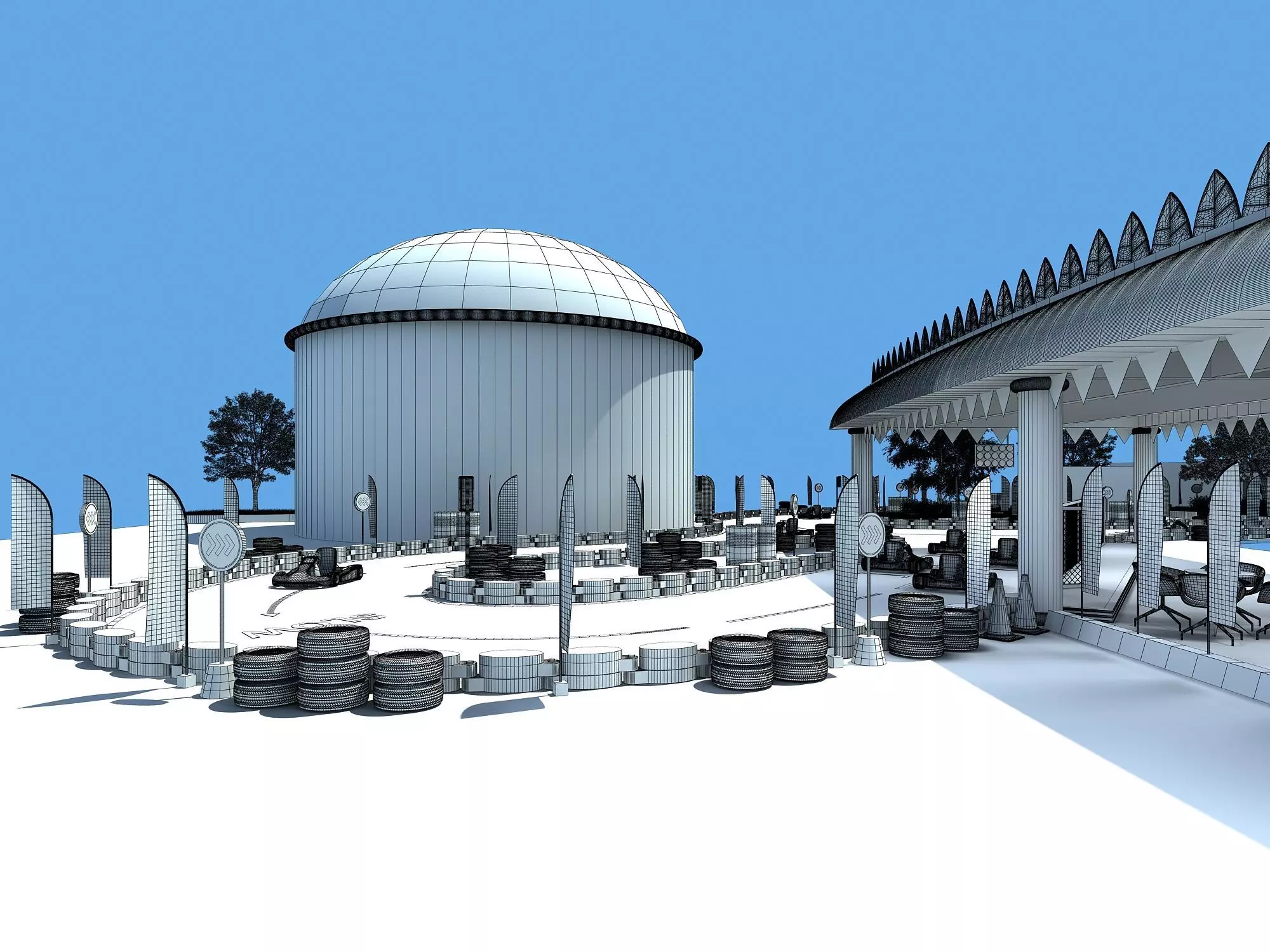 Kart race track 3D model_6