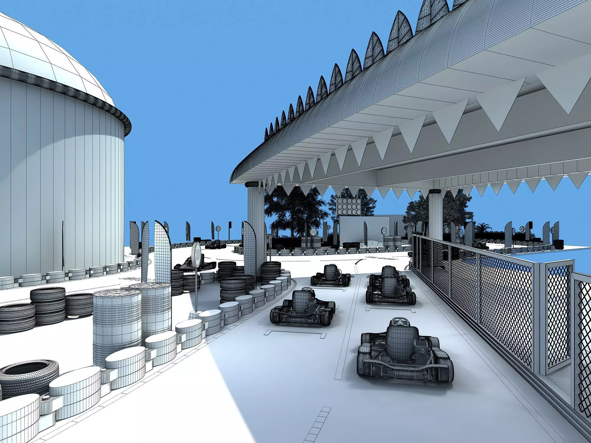 Kart race track 3D model_8