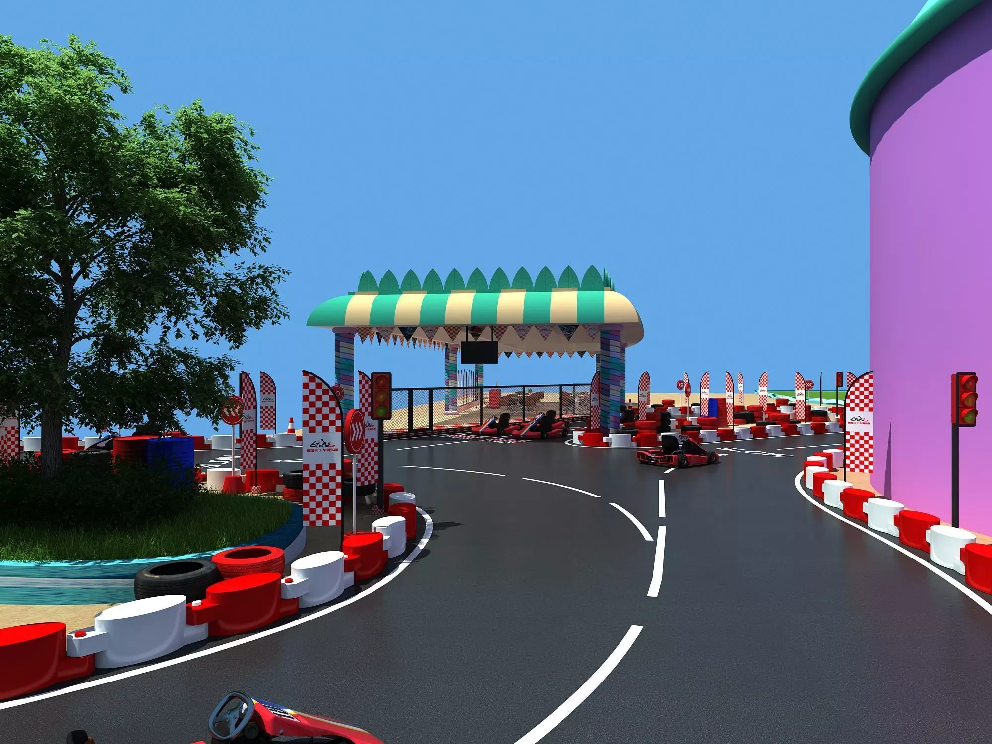 Kart race track 3D model_4