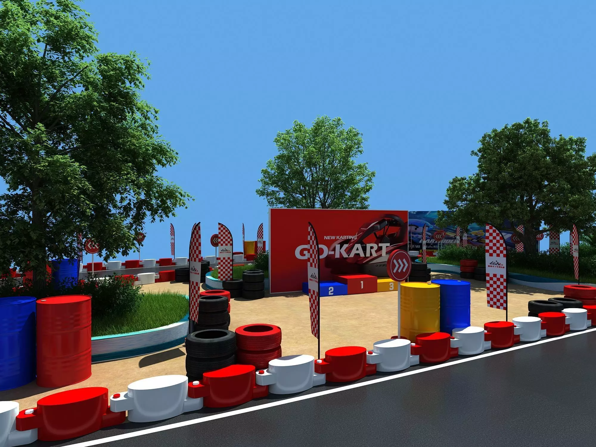 Kart race track 3D model_5