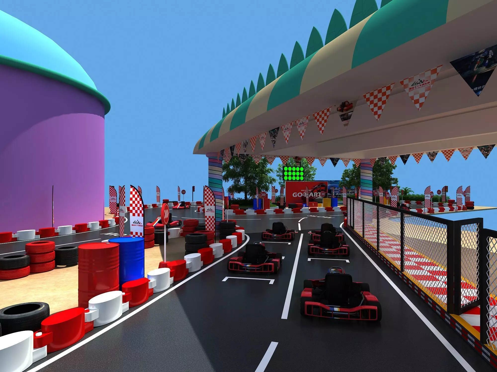 Kart race track 3D model_2