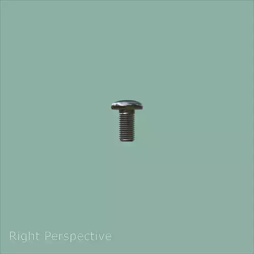 Steel Stained M4 Bolt Allen Pan Head With 4K PBR Texture 3D model 5