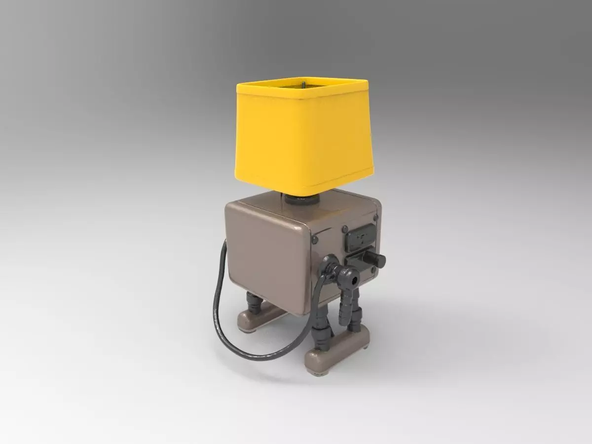 Retro Robot Lamp 3D print model