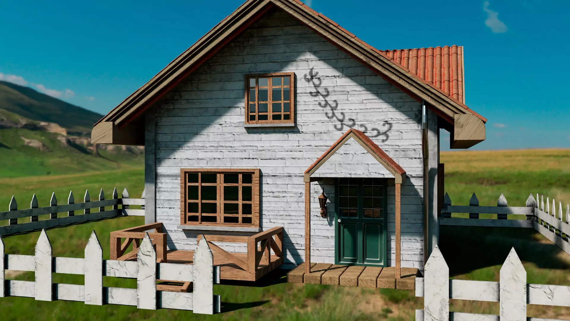 Wooden Cottage Garden House PBR Textured 3D Model Free low-poly 3D model_15