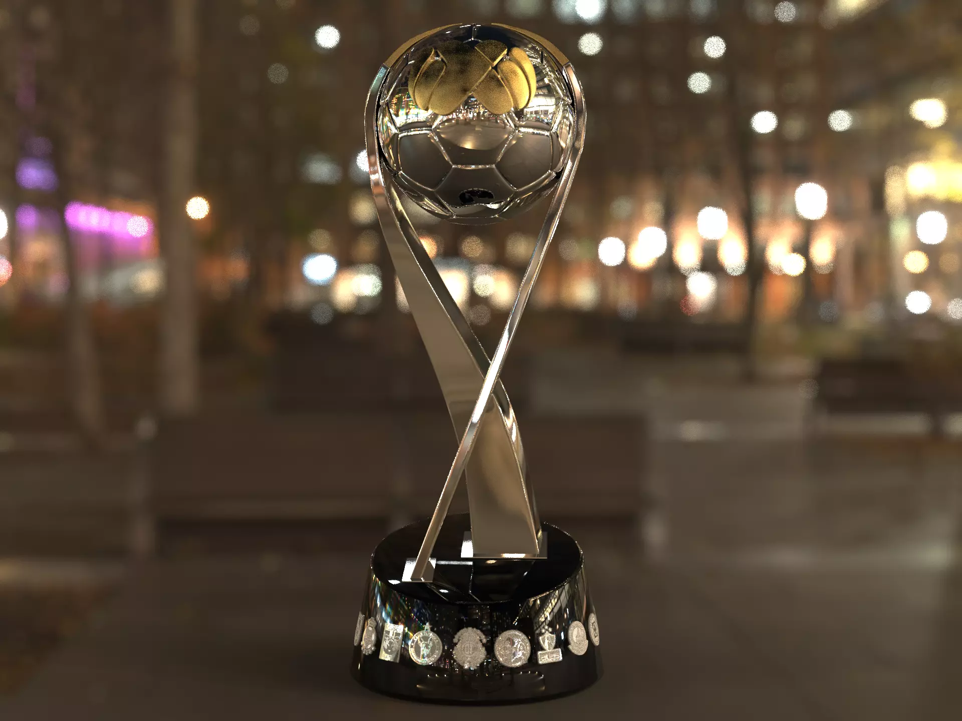 Campeon de Campeones mexican football trophy award 3D model_9