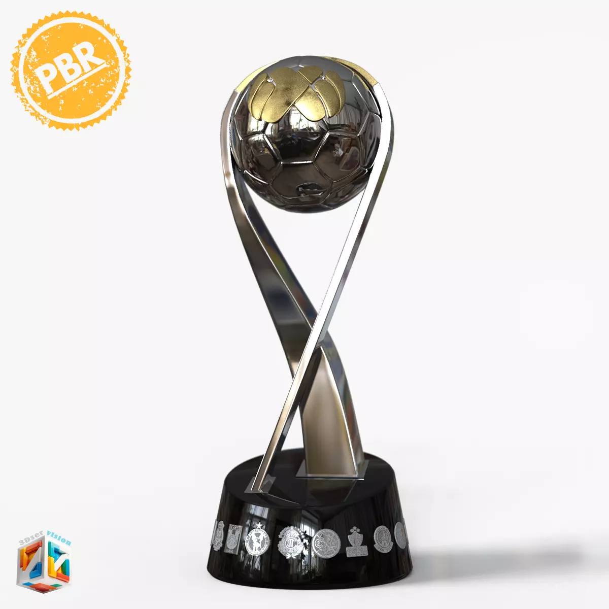 Campeon de Campeones mexican football trophy award 3D model_15