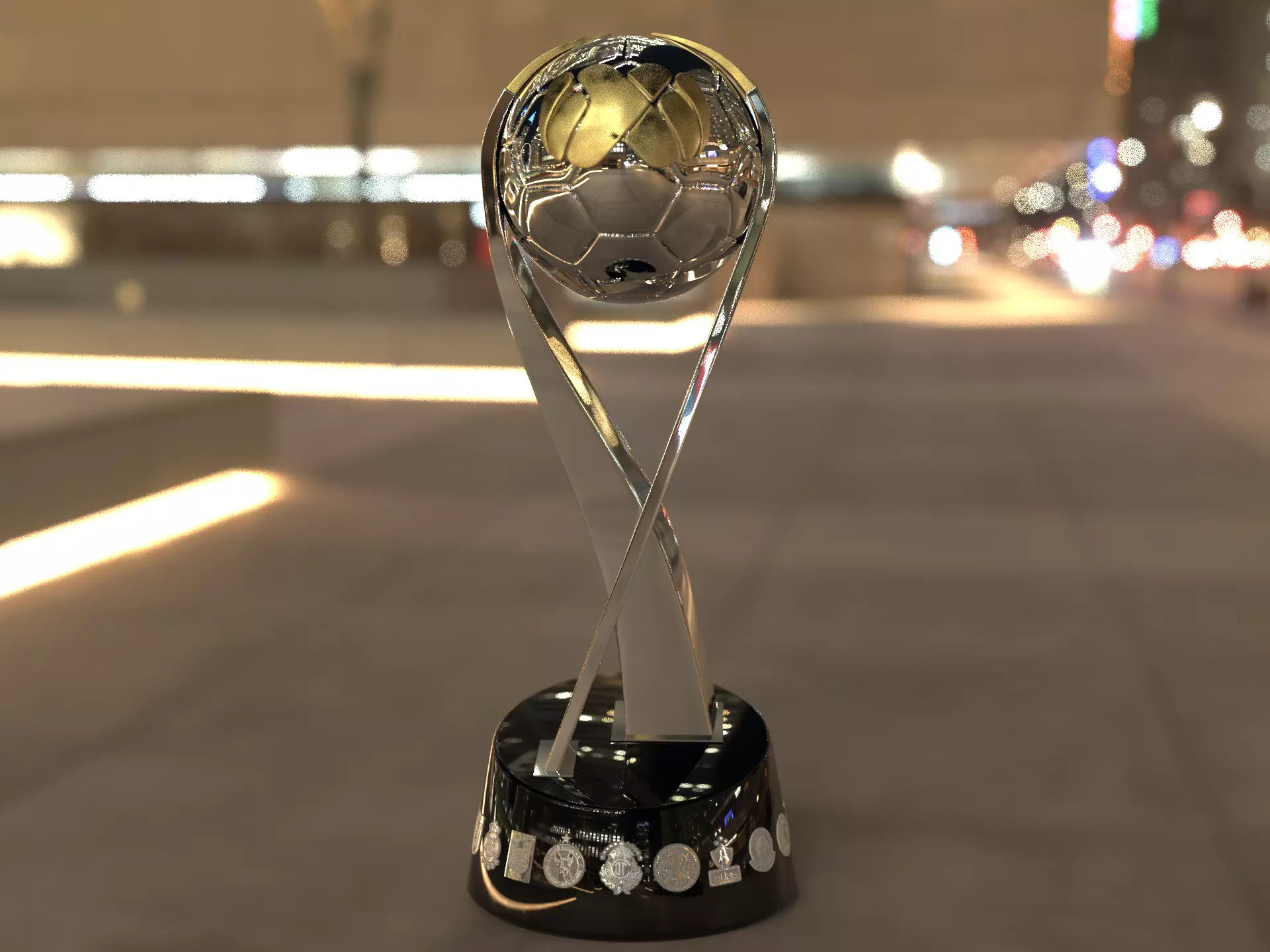 Campeon de Campeones mexican football trophy award 3D model_10
