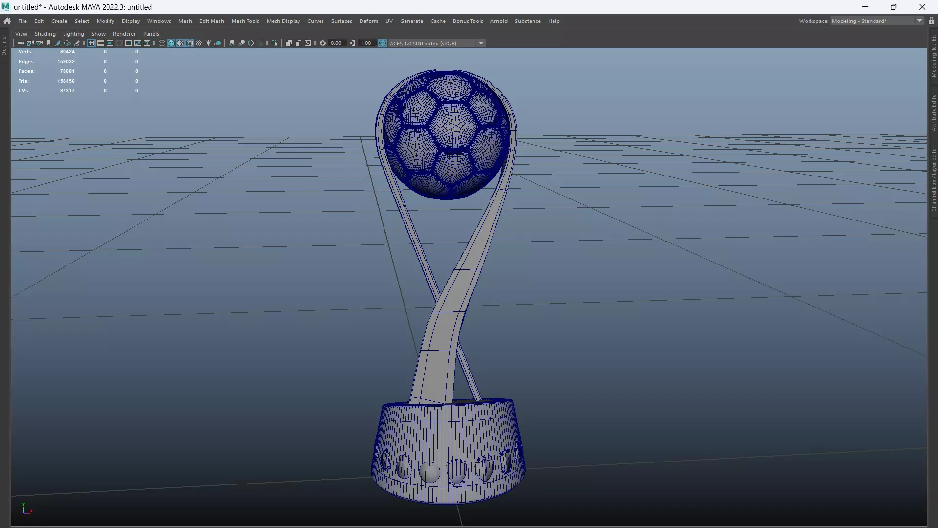 Campeon de Campeones mexican football trophy award 3D model_5
