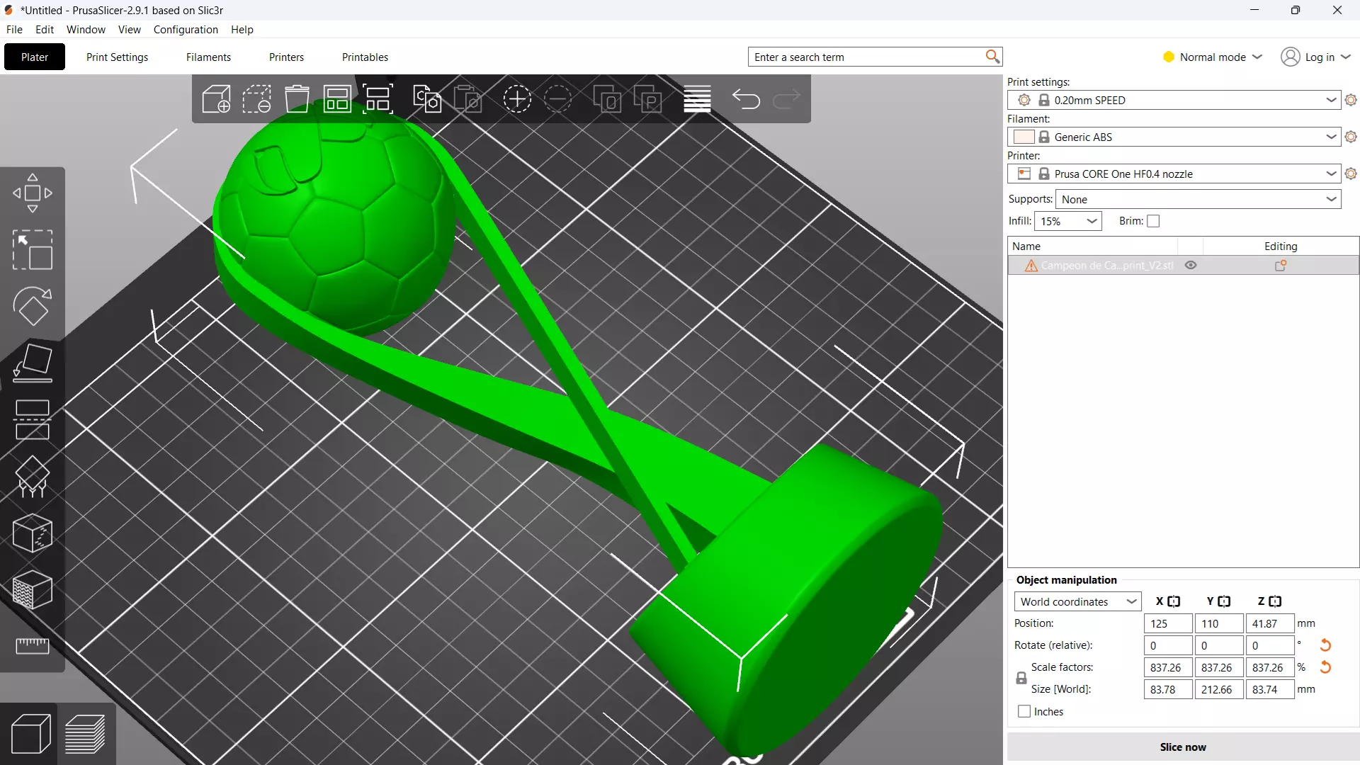 Campeon de Campeones mexican football trophy award 3D model_16