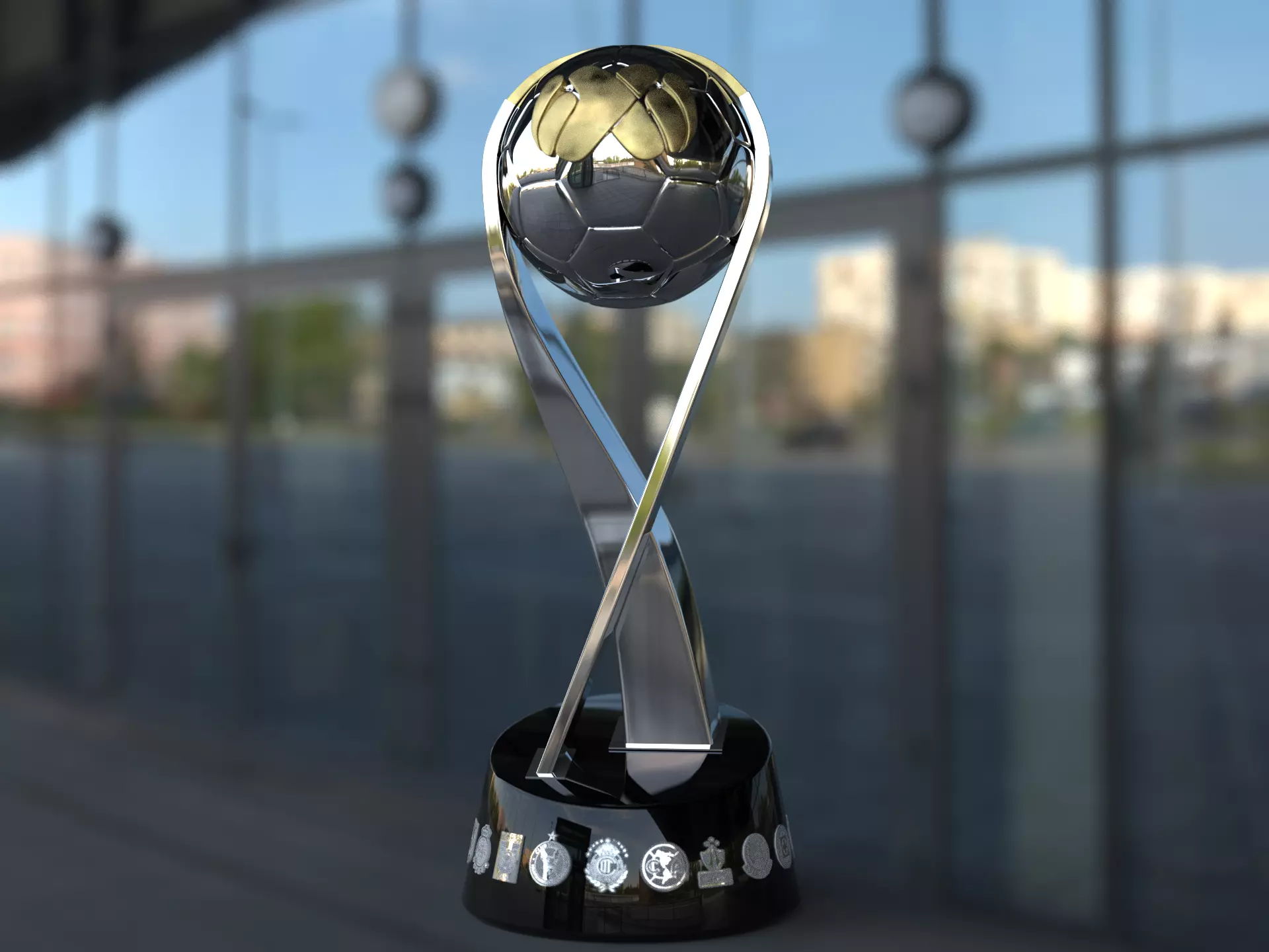 Campeon de Campeones mexican football trophy award 3D model_13