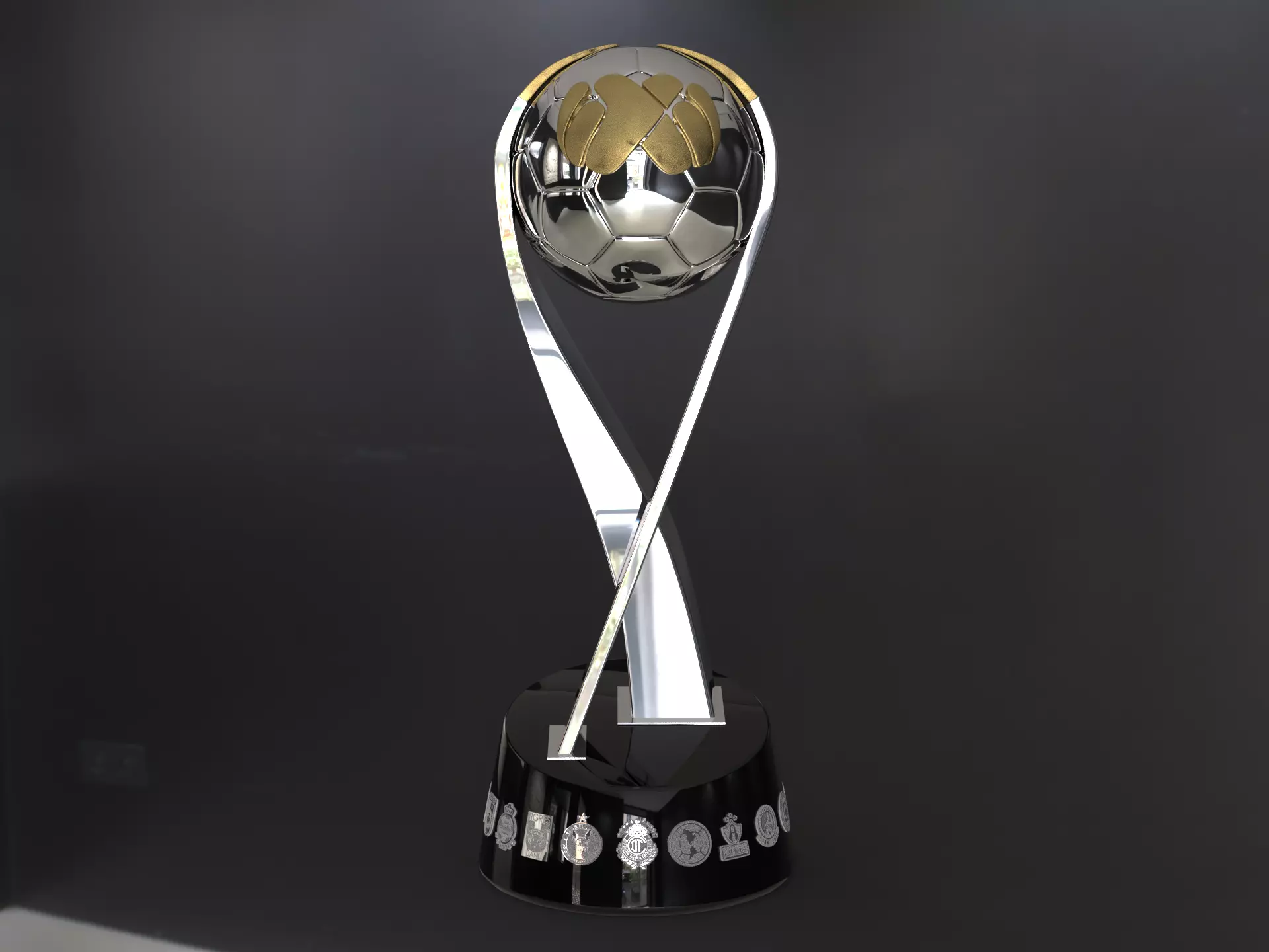 Campeon de Campeones mexican football trophy award 3D model_0