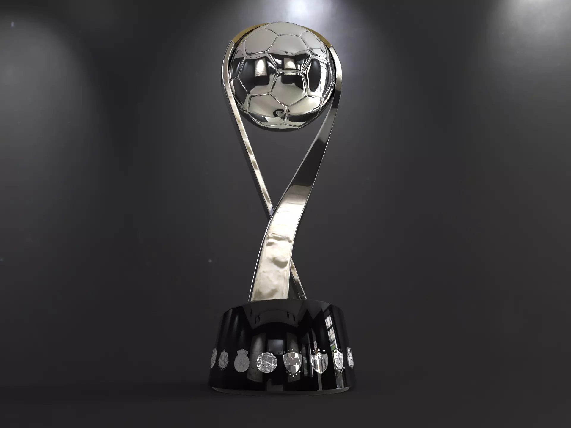 Campeon de Campeones mexican football trophy award 3D model_2