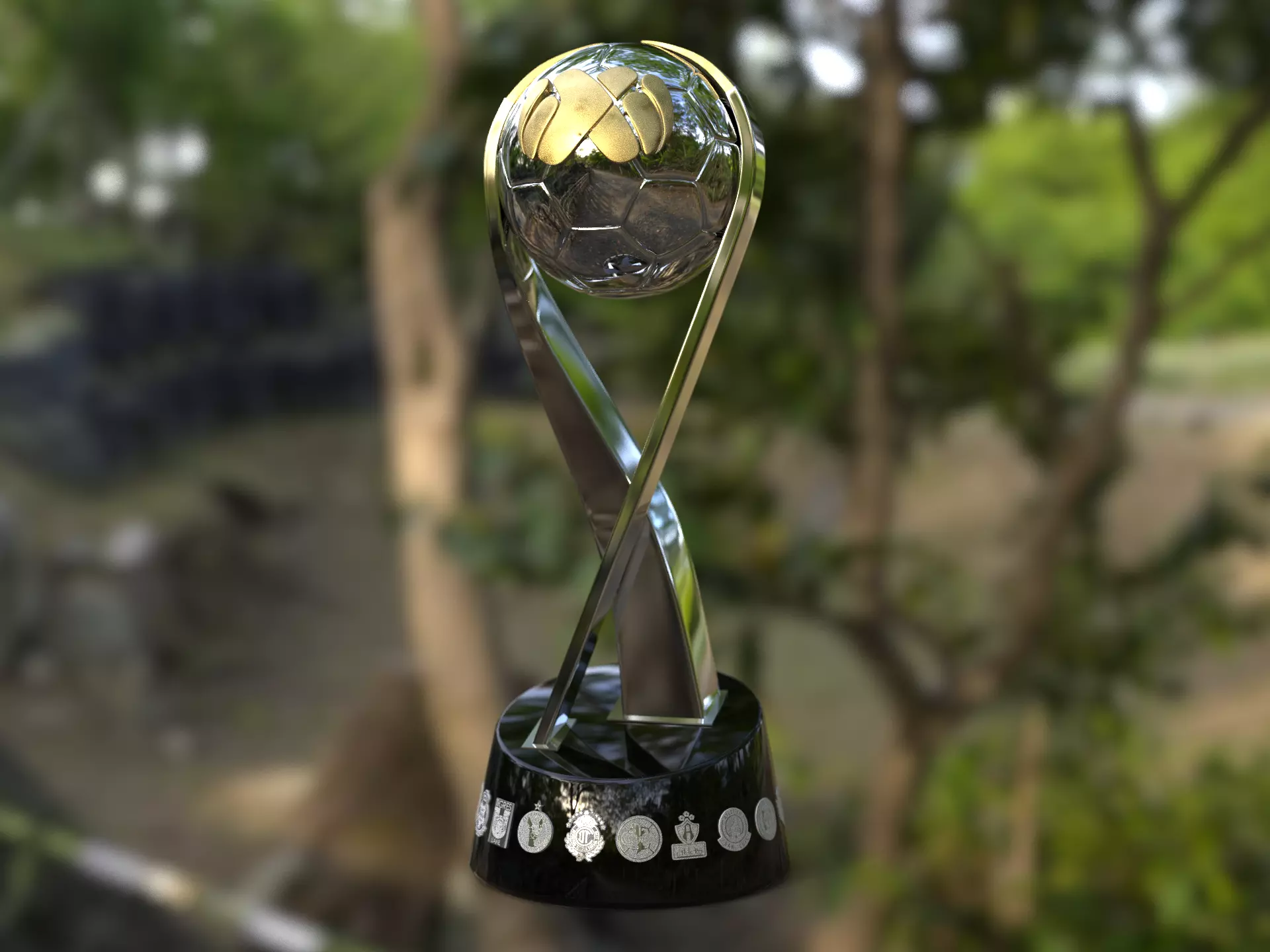 Campeon de Campeones mexican football trophy award 3D model_12