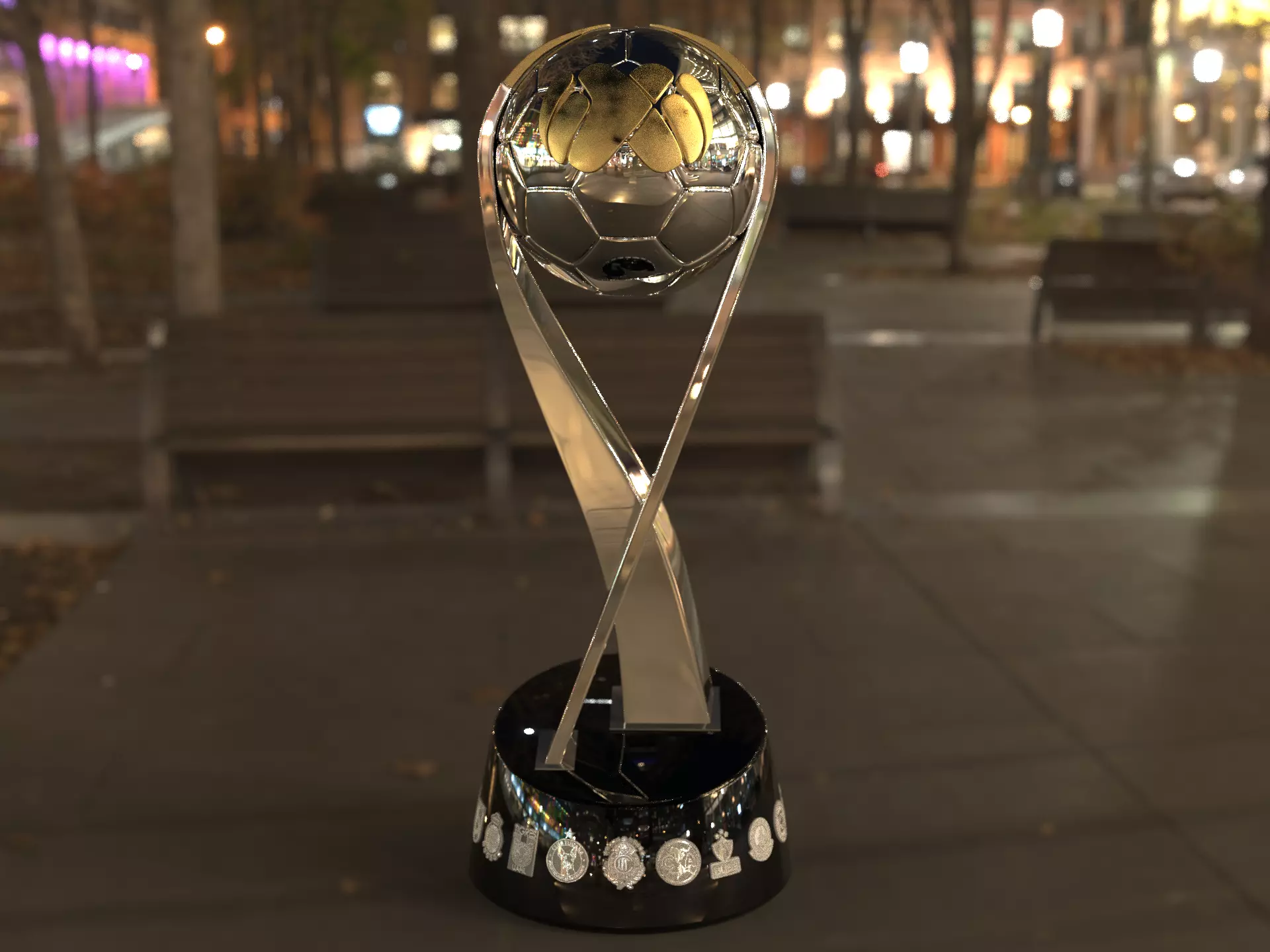 Campeon de Campeones mexican football trophy award 3D model_14