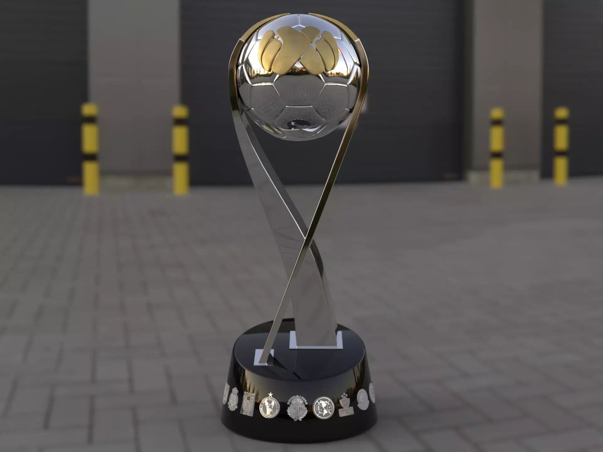 Campeon de Campeones mexican football trophy award 3D model_7