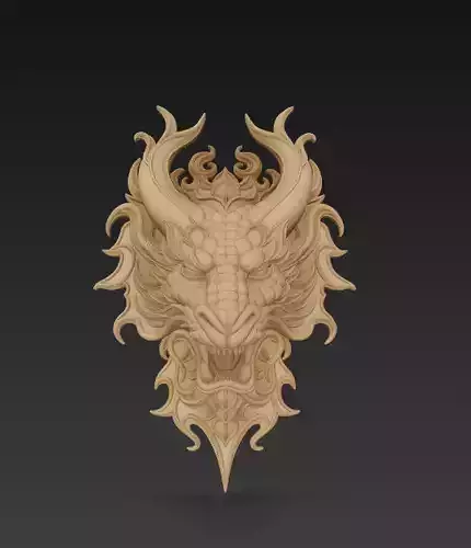 Dragon Head Sculpture - Stylized Mythical Wall Art 3D print model Dragon Head Sculpture - Stylized Mythical Wall Art 3D print model