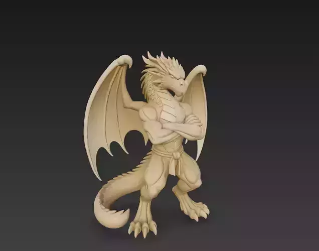 Fantasy Dragon Warrior Statue - Detailed Winged Creature 3D print model Fantasy Dragon Warrior Statue - Detailed Winged Creature 3D print model