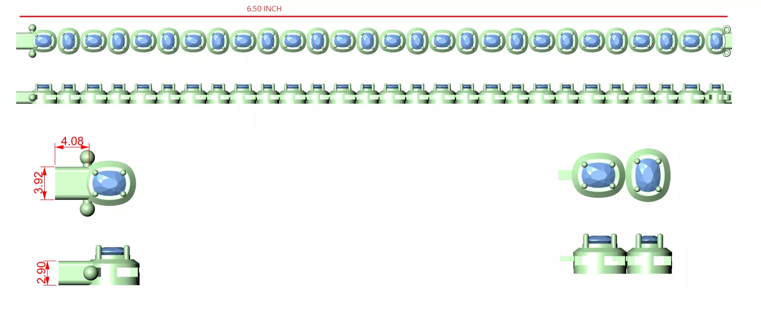 Tennis Bracelet 3dm stl renders Animation video details 3D print model_1