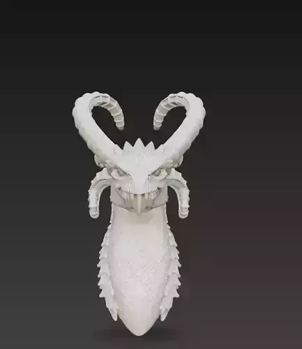Dragon Head Bust - Stylized Fantasy Sculpture 3D print model