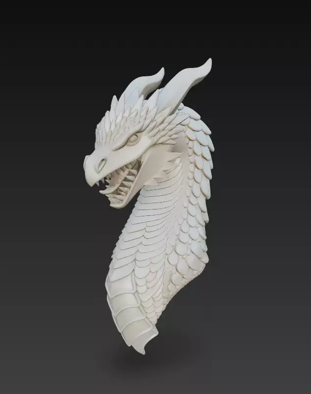 Dragon Head - Stylized 3D Sculpture 3D print model_1